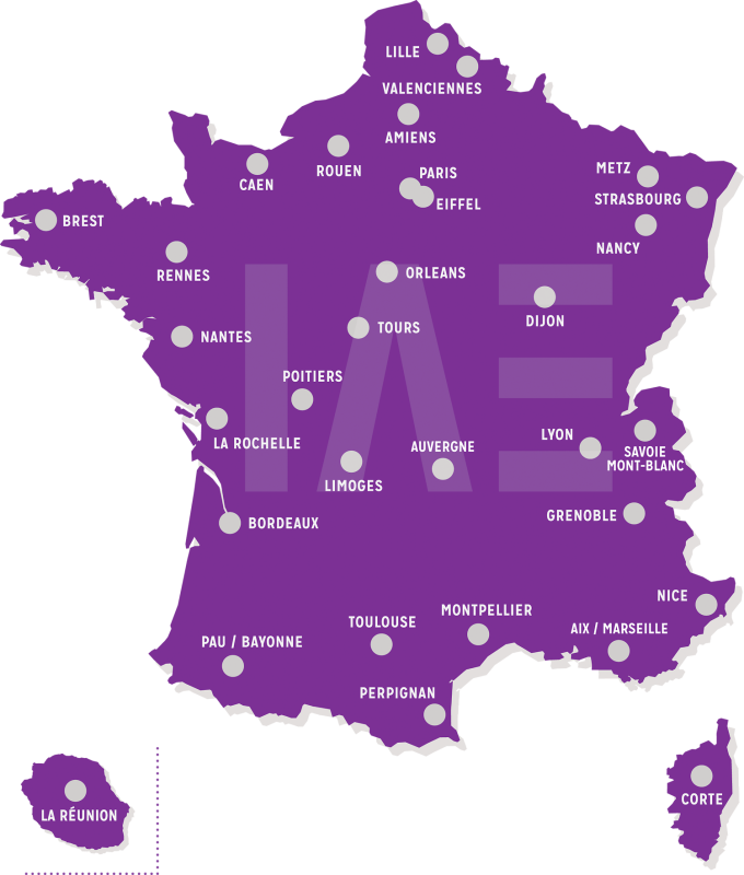 Carte des IAE de France