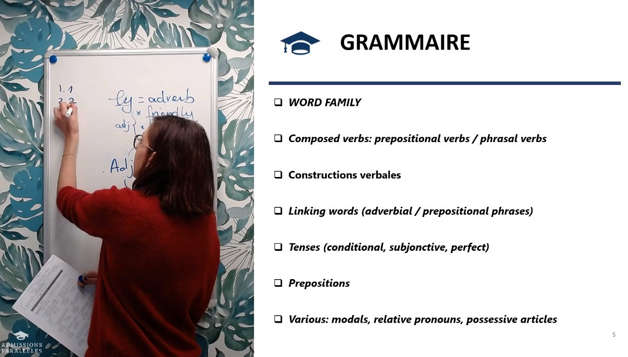 Cours de grammaire - Score IAE Message