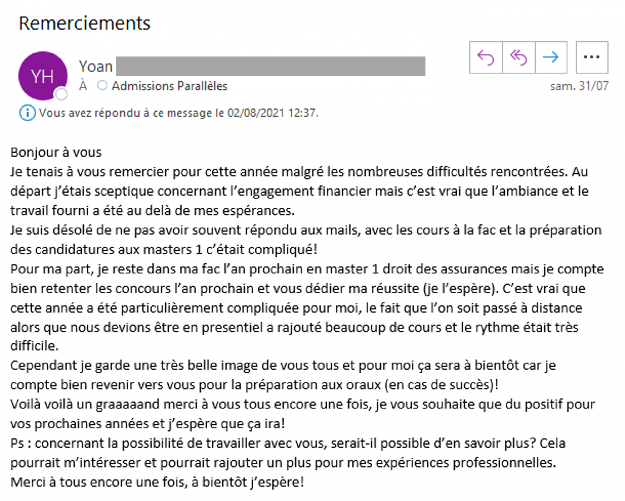 Elève 2021 qui retente en 2022